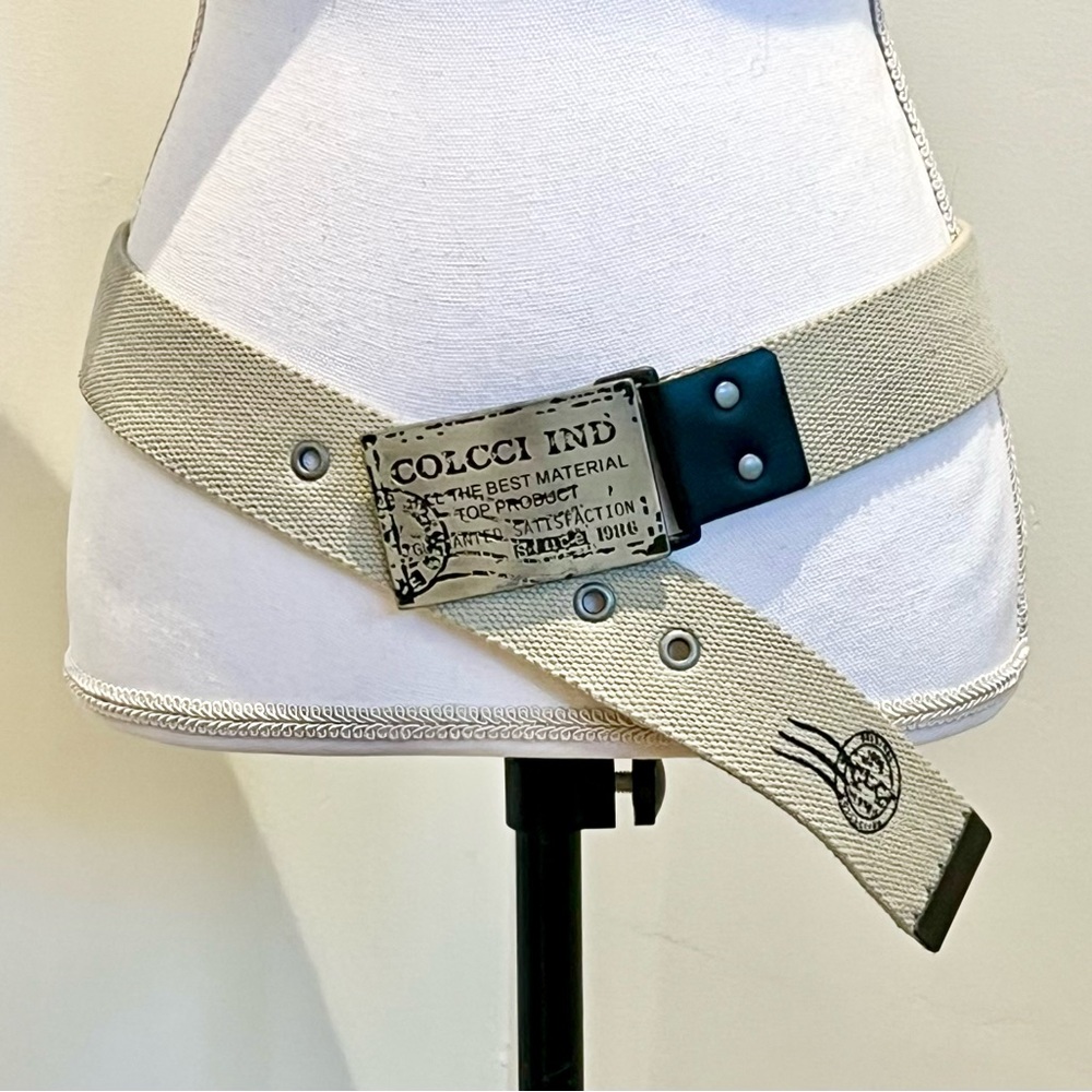 🇧🇷 Colcci Canvas Belt – Vintage Industrial Chic, 42” from Brazil
